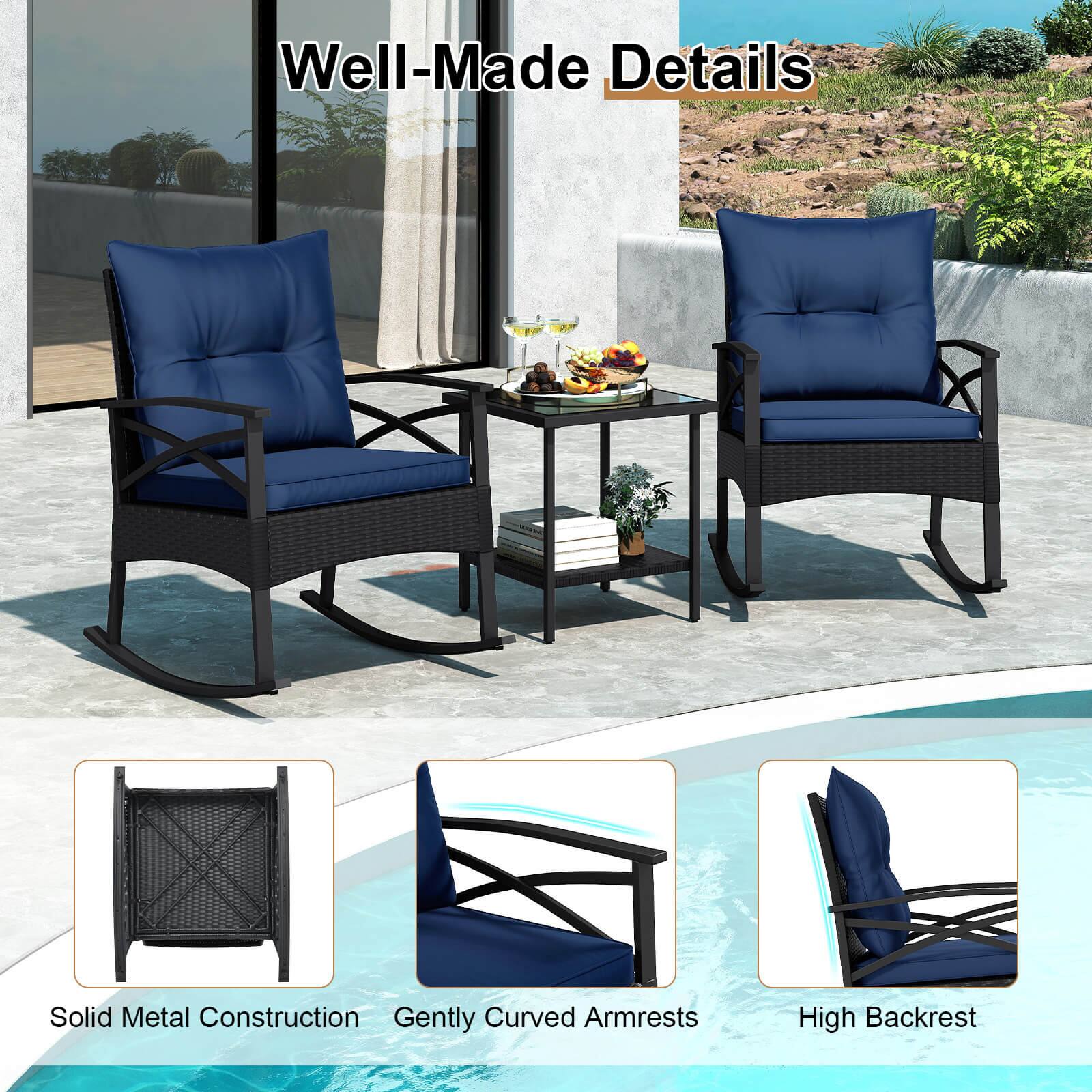 Well-Made Details  
Solid Metal Construction  
Gently Curved Armrests  
High Backrest
