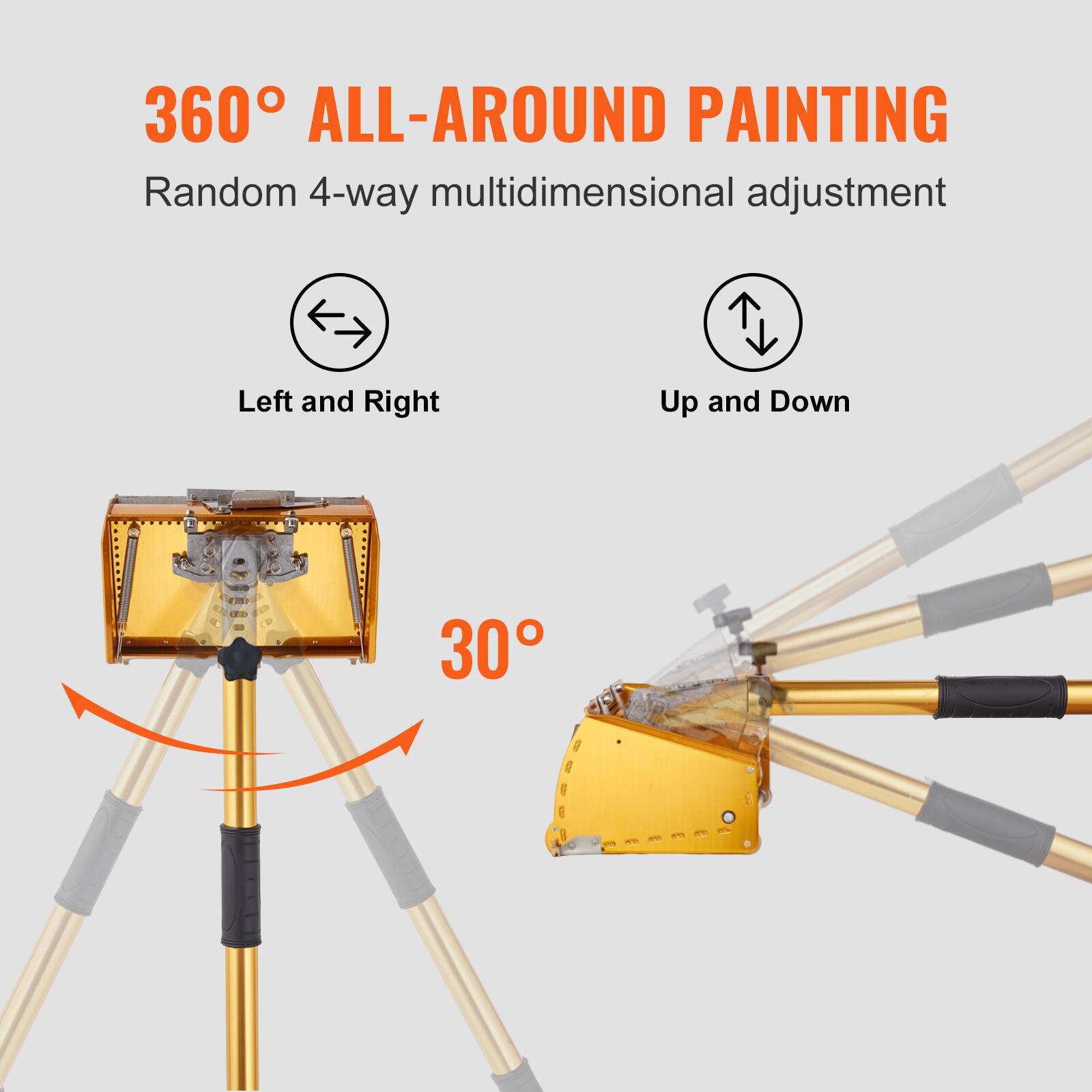 360° ALL-AROUND PAINTING  
Random 4-way multidimensional adjustment  
Left and Right  
Up and Down  
30°