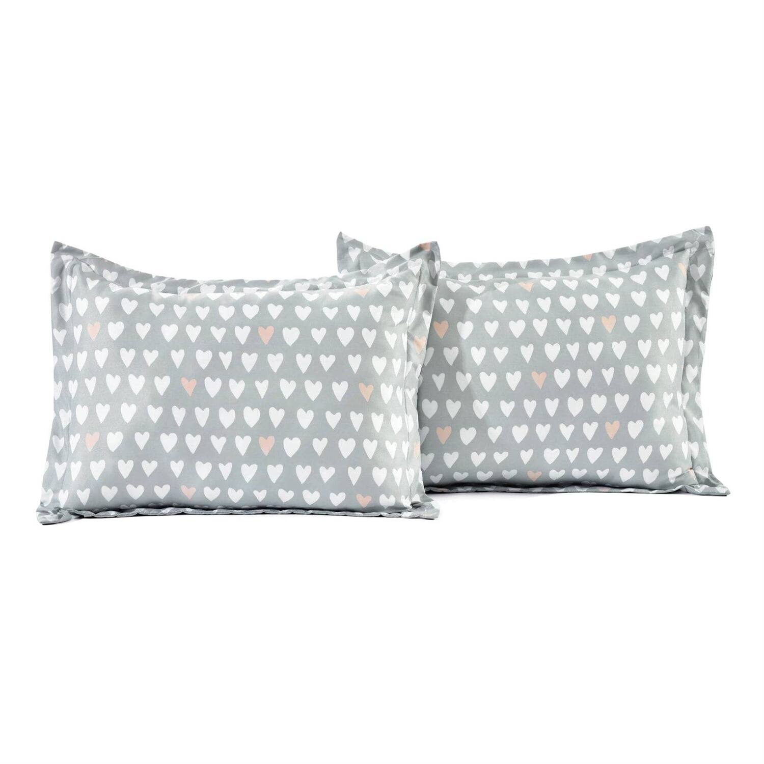 Alt View 1. Hivvago - Pink Teal Orange Grey 6 Piece Floral Foxes Daybed Cover Bedding Set - Pink Teal Orange Grey.