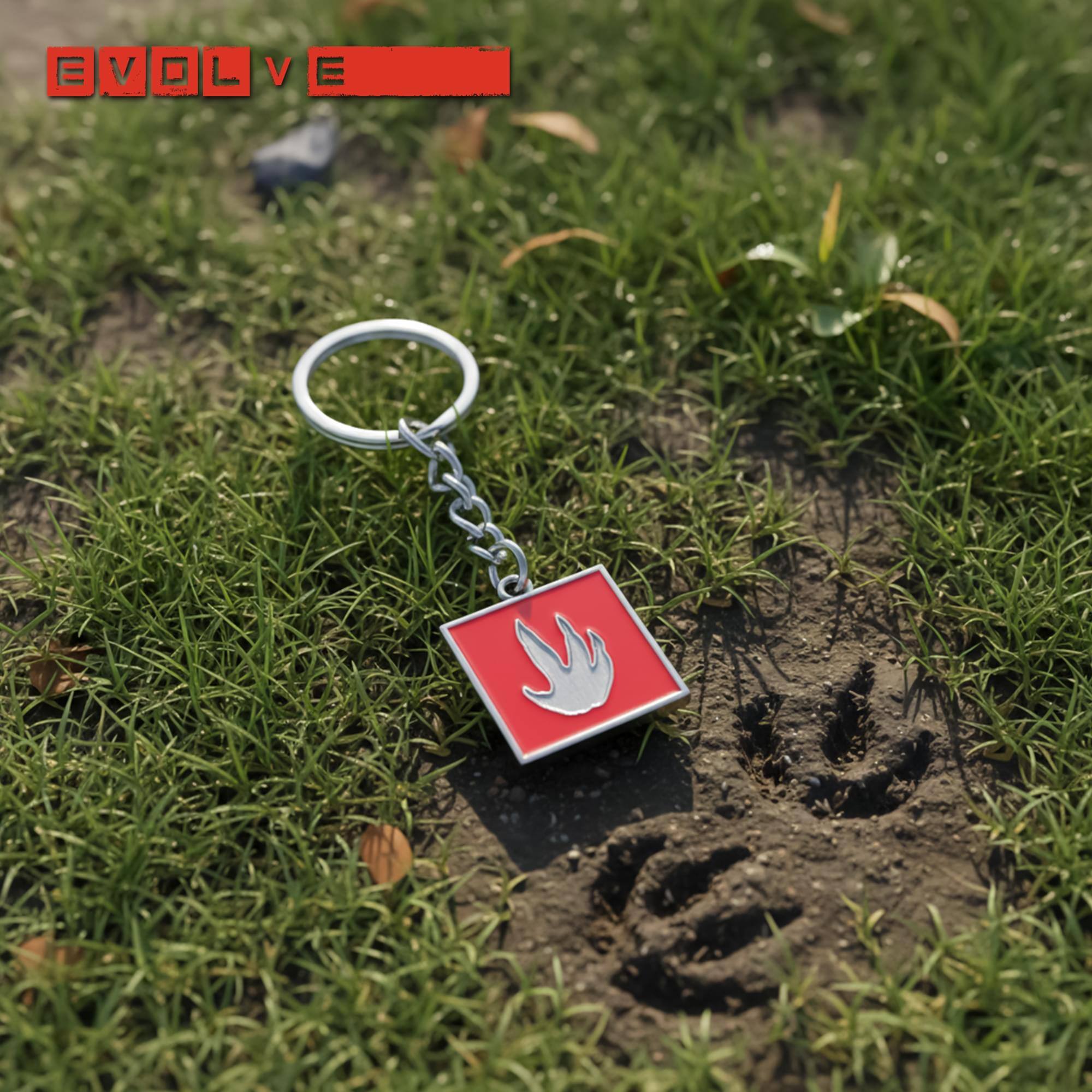 Alt View 3. Gaya Entertainment - Evolve Monster Icon Metal Keychain - Red.