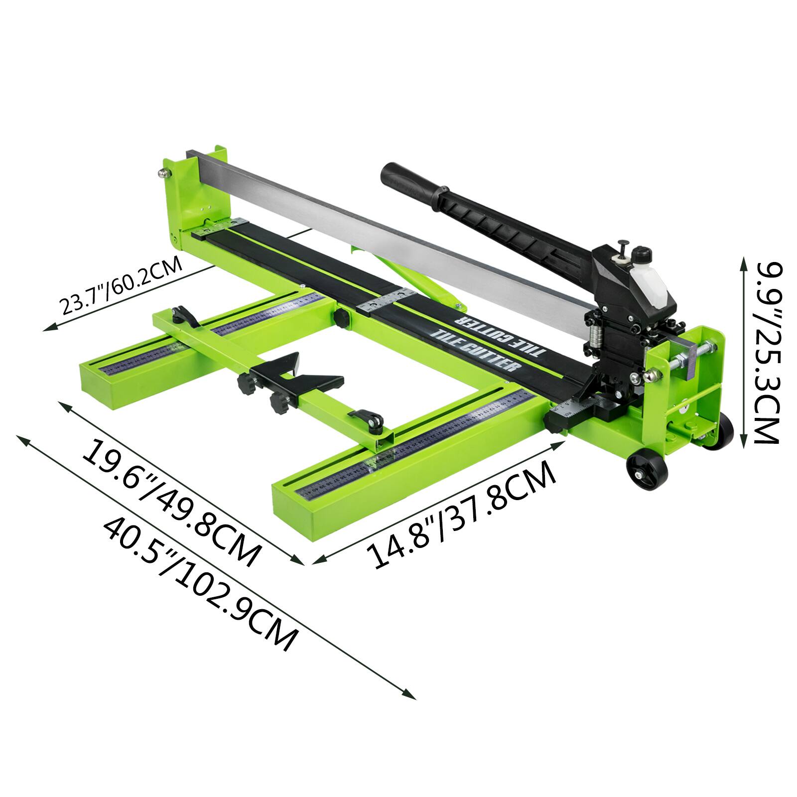 23.7" / 60.2CM  
19.6" / 49.8CM  
14.8" / 37.8CM  
40.5" / 102.9CM  
9.9" / 25.3CM
