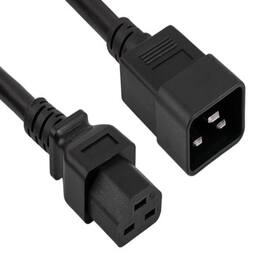 Sanoxy - Cables and Adapters; 10ft 12 AWG 20A 250V Heavy Duty Power Cord (IEC320 C20 to IEC320 C21) - Black
