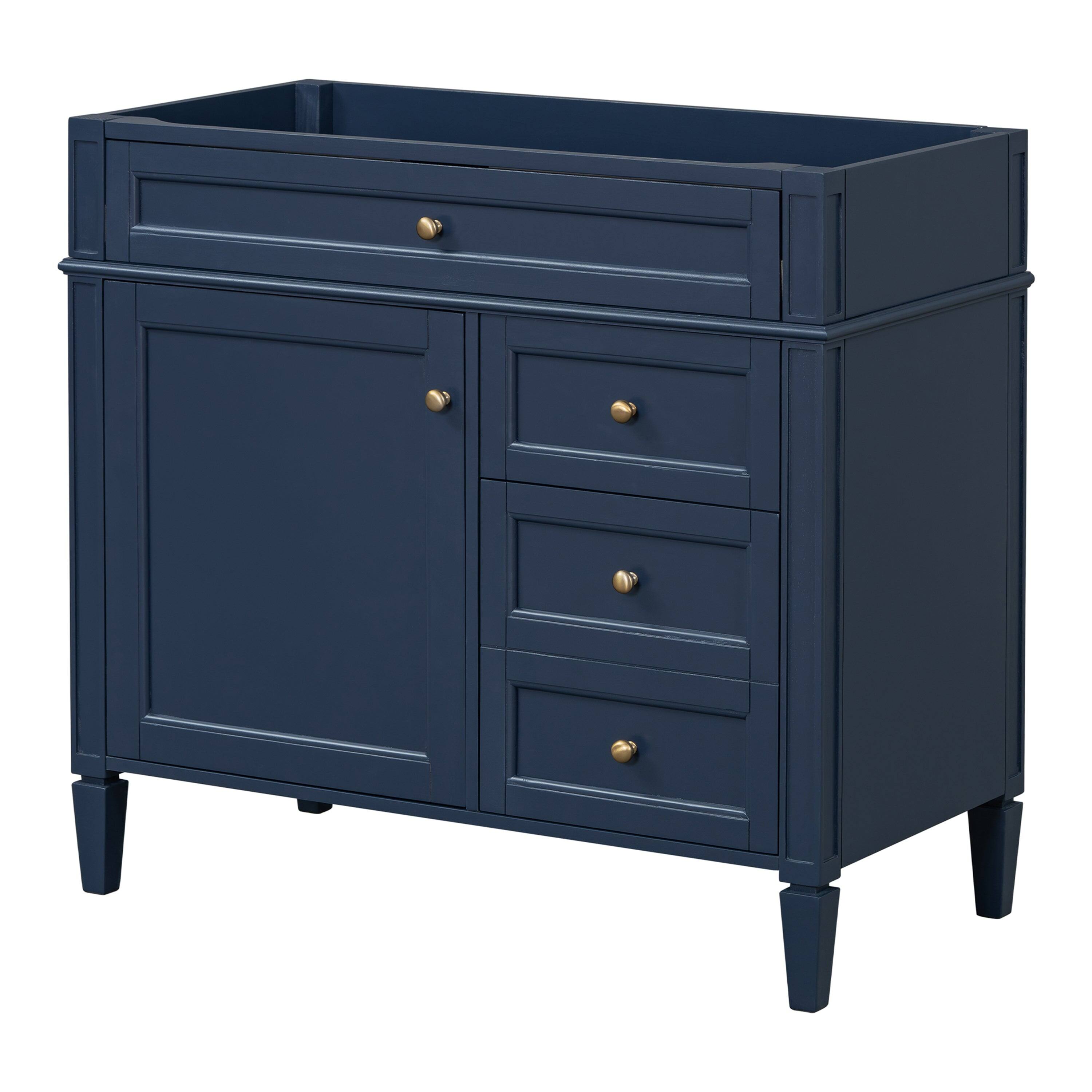 Alt View 5. Boyel Living - 36 Inch Modern Bathroom Vanity Cabinet Two Drawers Tip Out No Sink Blue - Blue.