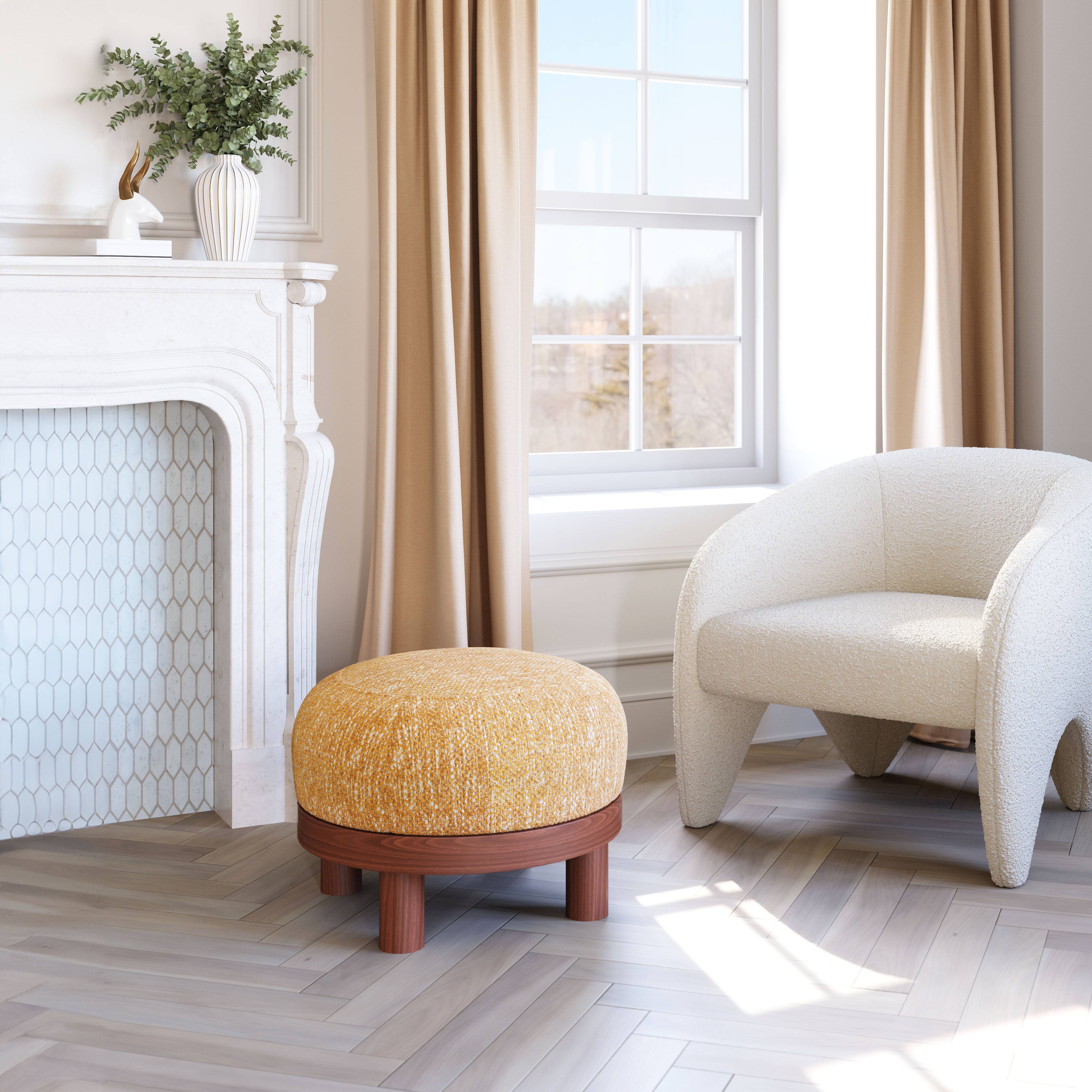 Angle. Hivvago - Gome Ottoman Oat Yellow - Oat Yellow.