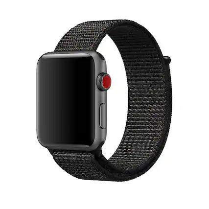 Front. StrapsCo - Everyday Comfort Nylon Watch Band For Apple Watch - 44mm/45mm/46mm/49mm - Black.