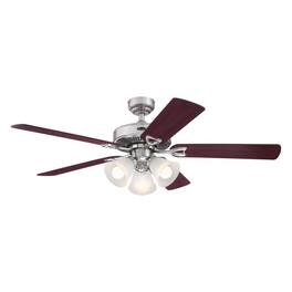 Westinghouse - Vintage 52 in. Brushed Nickel LED Indoor Ceiling Fan - Brown
