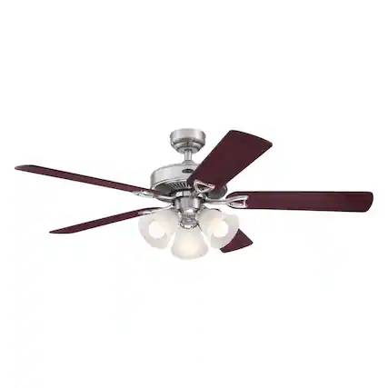 Front. Westinghouse - Westinghouse Vintage 52 in. Brushed Nickel Brown LED Indoor Ceiling Fan - Brown.