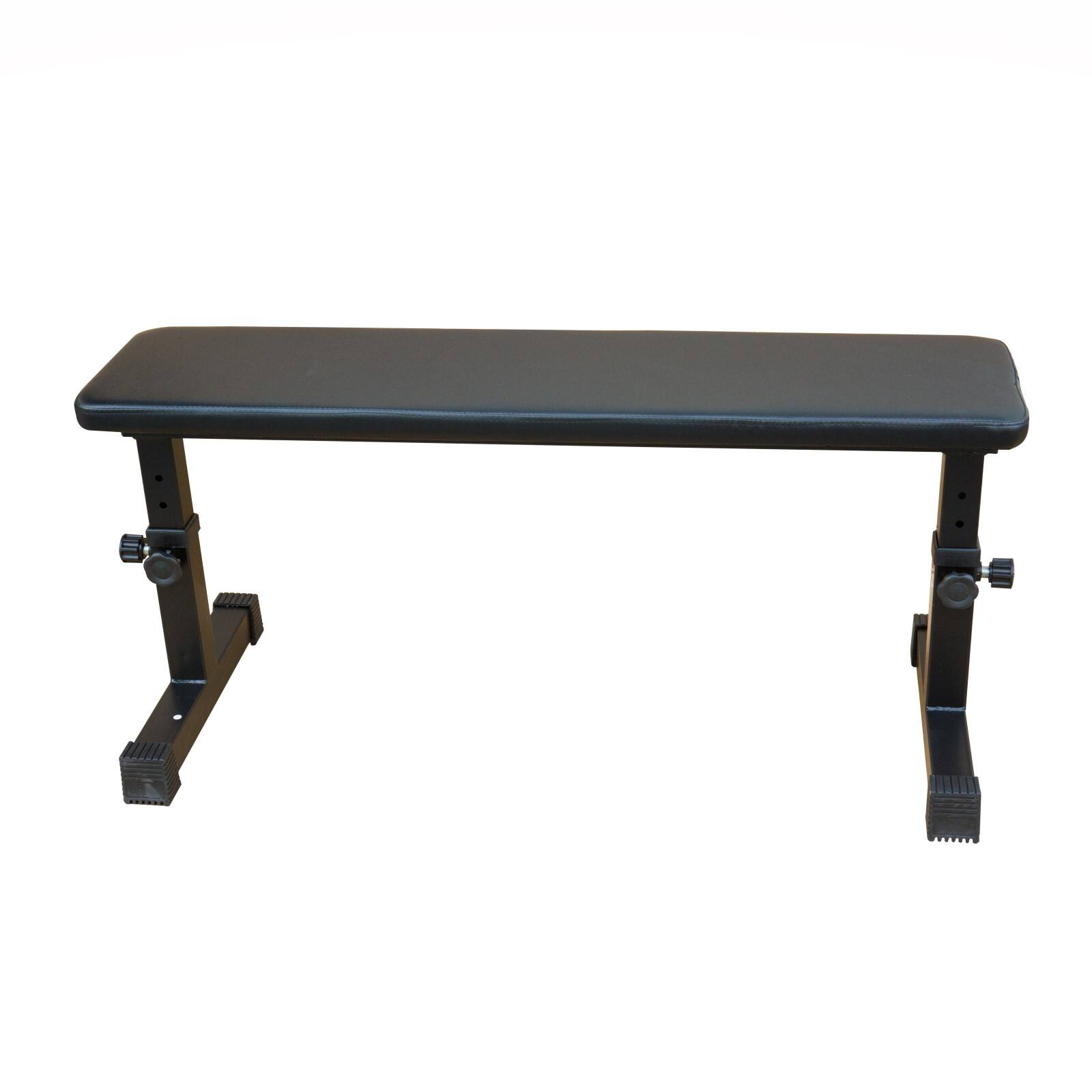 Front. ELEMENT ACE - Flat Weight Bench Home Dumbbell Stool Home Fitness Strength Training Bench - Black.