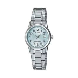 Casio - Women’s Light Blue Dial Stainless Steel Analog Watch - LTP-V002D-2BUDF - Silver