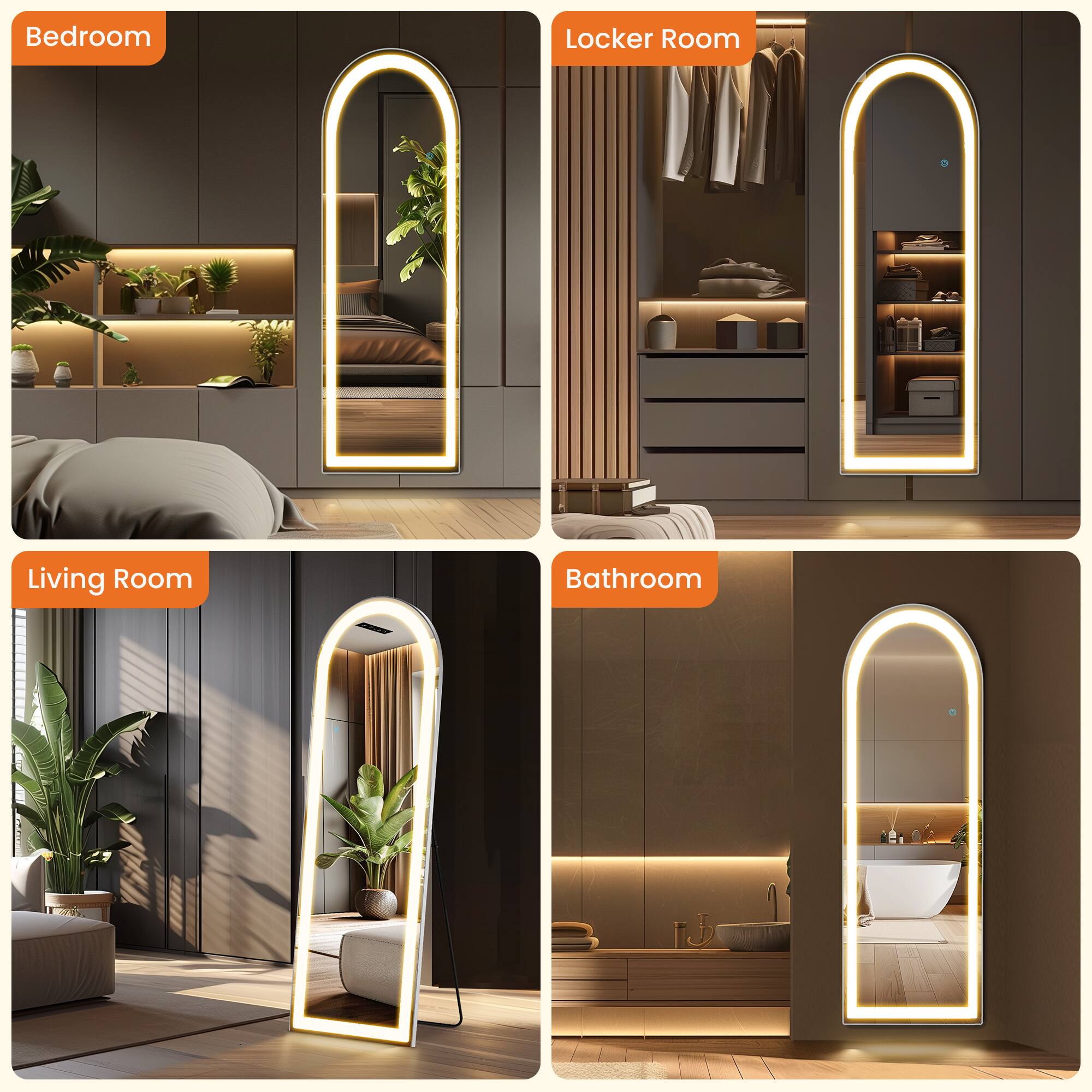 Bedroom, Locker Room, Living Room, Bathroom