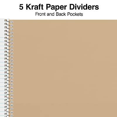 5 Kraft Paper Dividers  
Front and Back Pockets