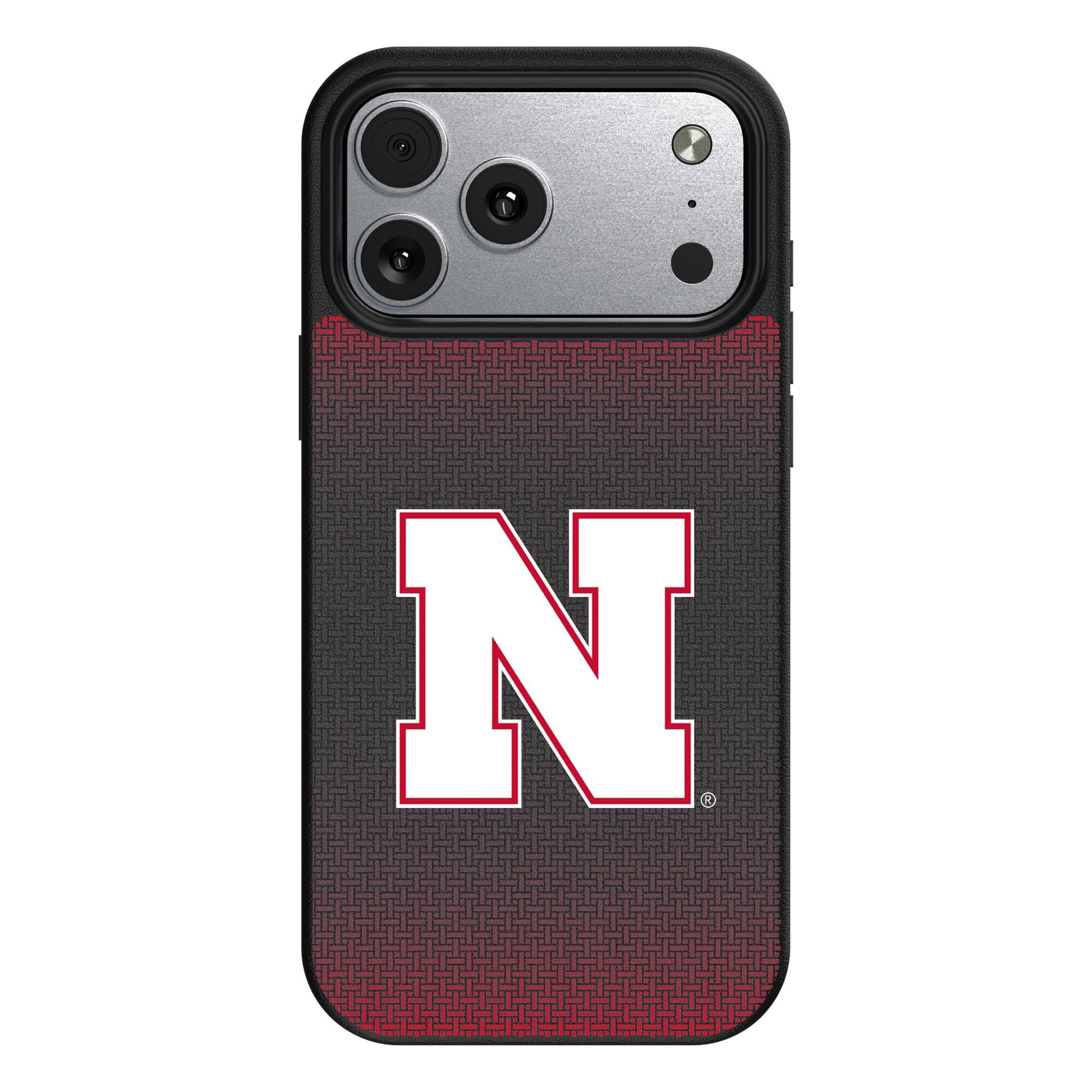 Keyscaper - NCAA - Nebraska Huskers Linen Logo iPhone Magnetic Bump Case - 15 - Black