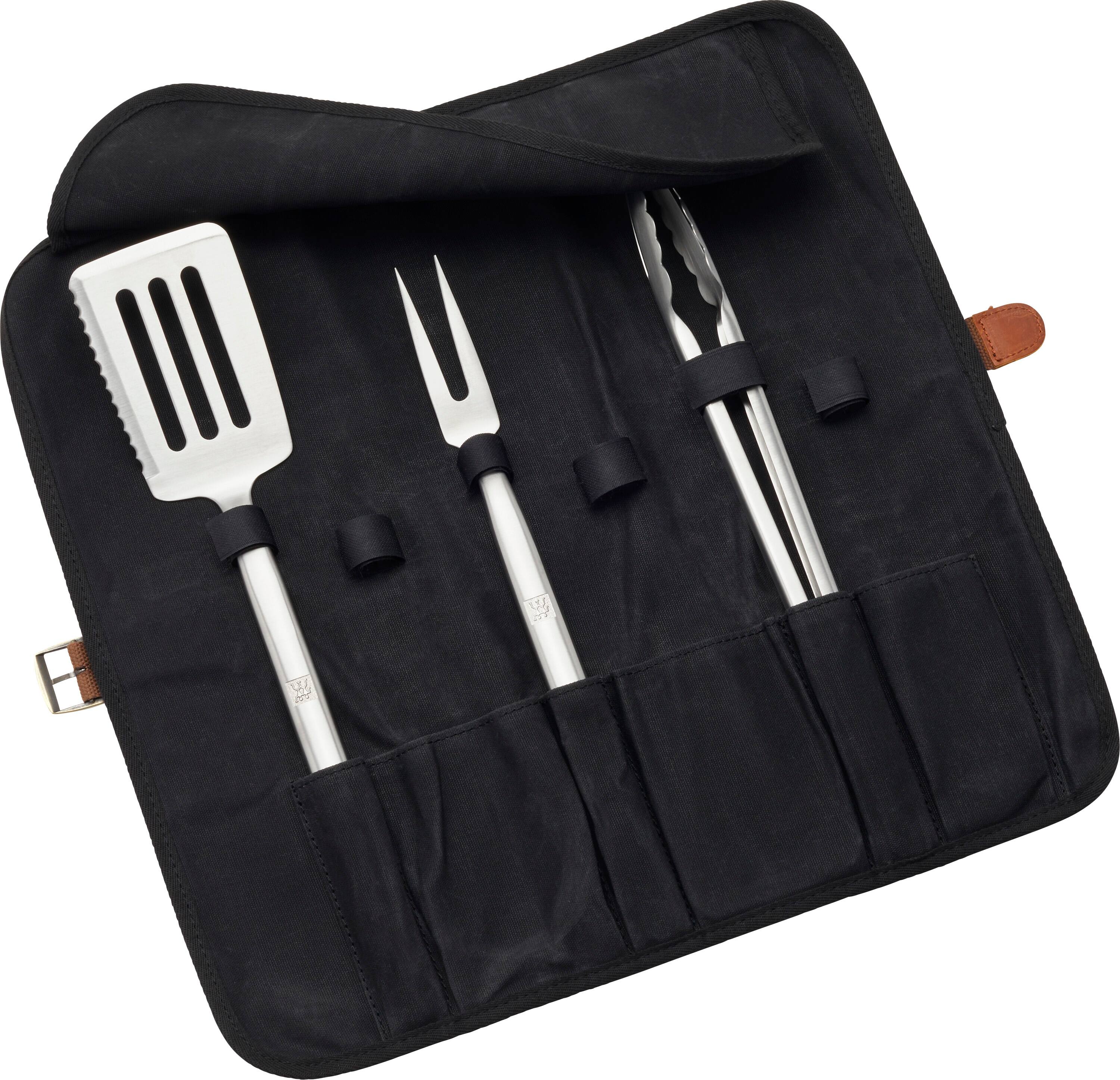Front. ZWILLING - ZWILLING BBQ+ 4-pc Grill Tool Set - Black.