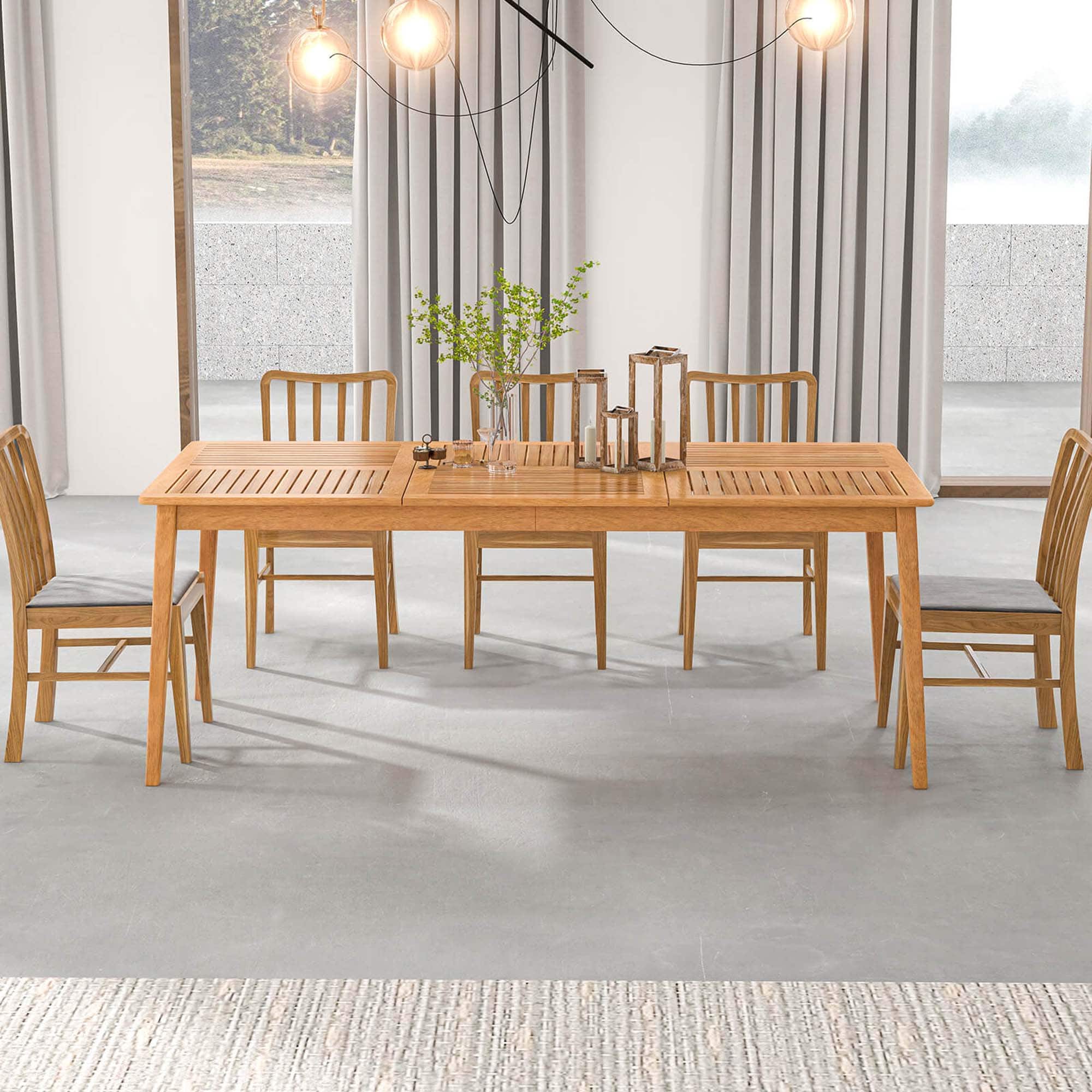 Costway 8 Person Outdoor Acacia Wood Dining Table with 1.96