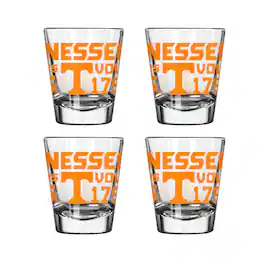 Logo Brands - Tennessee Volunteers 4-Pack 2oz. Shot Glass Set - Multicolor