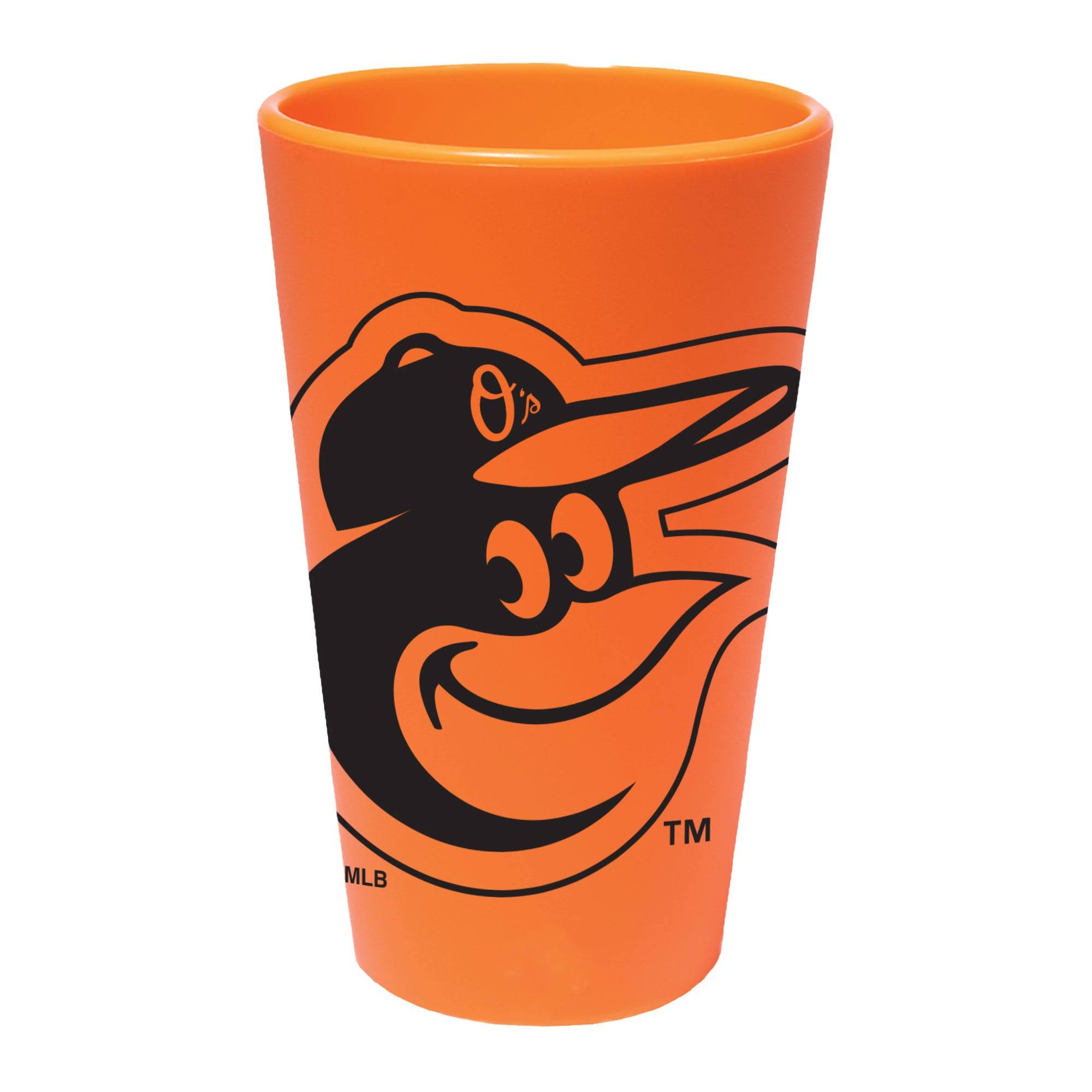 Front. WinCraft - Baltimore Orioles 16oz. Team Color Silicone Pint Glass - Multicolor.