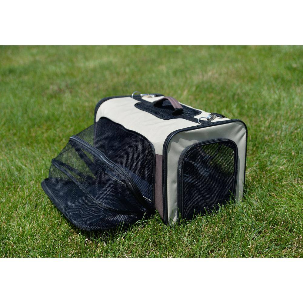 Alt View 1. Armarkat - Pet Carrier Beige and Chocolate - Beige.