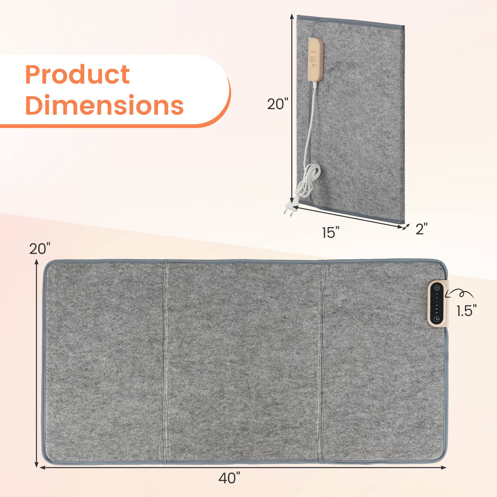 Product Dimensions
20" x 15" x 2" x 1.5" x 40"