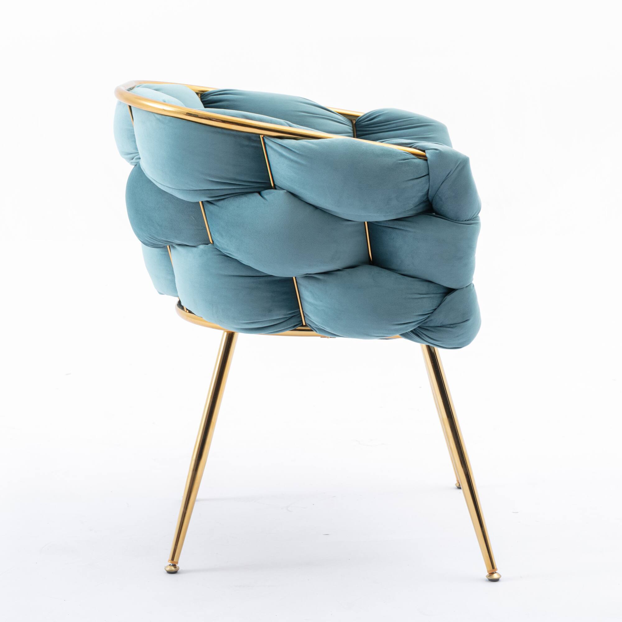 Alt View 9. GOODSILO - Modern Velvet Accent Chair Set of 2 for Living Room and Bedroom, Upholstered Lazy Sofa with Sturdy Metal Legs - Blue.