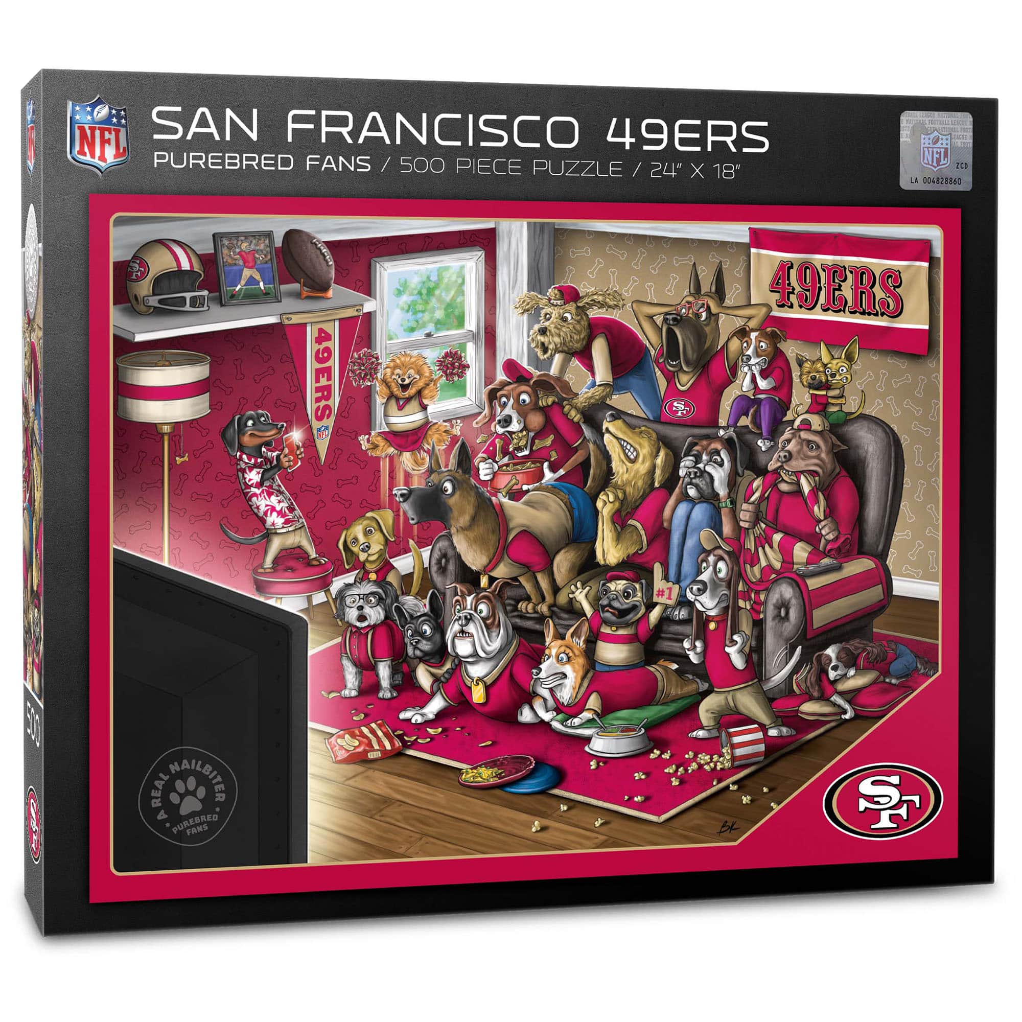 YouTheFan - San Francisco 49ers Purebred Fans 18'' x 24'' A Real Nailbiter 500-Piece Puzzle - Multicolor