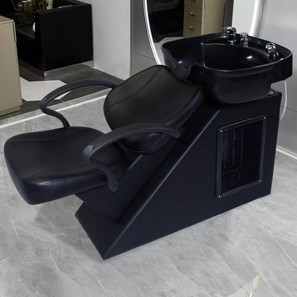 Alt View 2. Ainfox - Ainfox Shampoo Bowl and Chair Set for Salon, Hair Washing Station for Hair Stylist - black.