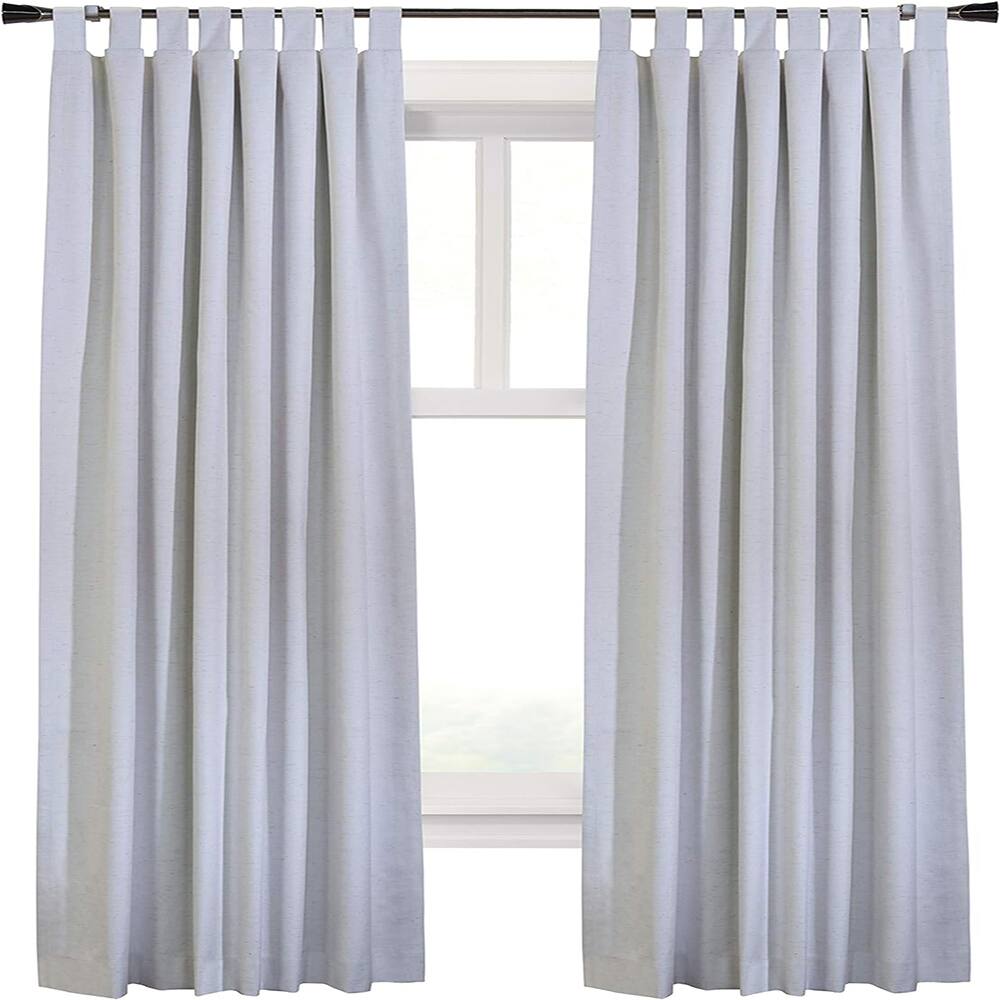 Front. Commonwealth Home Fashions - Commonwealth Ventura Tab Top Blackout Insulated Curtains  78" x 84" White - Grey.