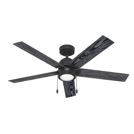 Front. Hunter - Hunter 52 in. Matte Black LED Indoor Ceiling Fan.