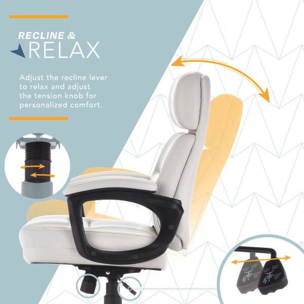 RECLINE & RELAX  
Adjust the recline lever to relax and adjust the tension knob for personalized comfort.