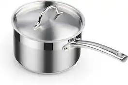 Cooks Standard - Professional 3qt S/S Multi Purpose Saucepan with Lid, Milk Chocolate Cooking Pan, Dishwasher & Oven Safe, Induction - Stainless Steel