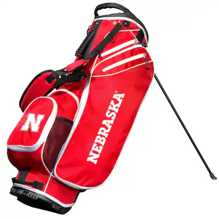 Front. Team Golf - Nebraska Huskers Birdie Stand Golf Bag - Multicolor.