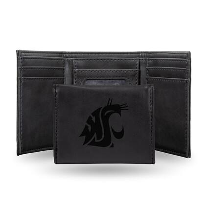 Front. Rico Industries - Washington State Cougars Black Trifold Wallet with Clear ID Window - Multi.