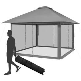 SlickBlue - Pop-Up Outdoor Gazebo Canopy with Mesh Mosquito Net Sidewalls - Gray