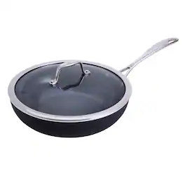 Henckels - Capri Ceramic 11-inch Aluminum Ceramic Nonstick Perfect Pan with Lid - Gray