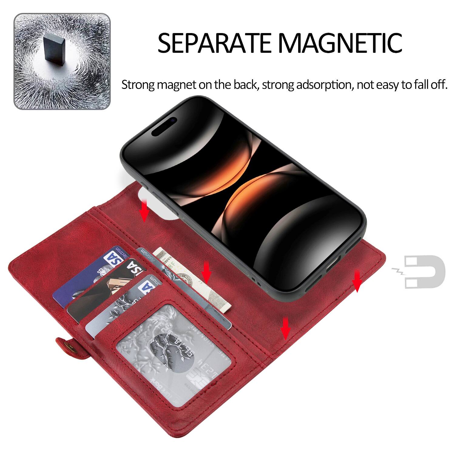 SEPARATE MAGNETIC

Strong magnet on the back, strong adsorption, not easy to fall off.