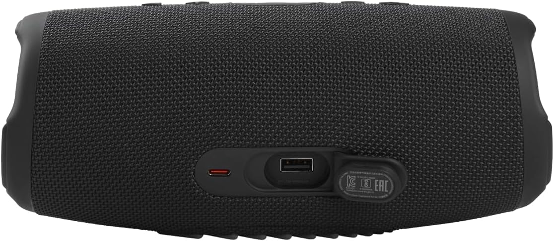 Left. JBL - JBL Charge 5 Portable Waterproof Bluetooth Speaker with Winguard Travel Case (Black) - Black.