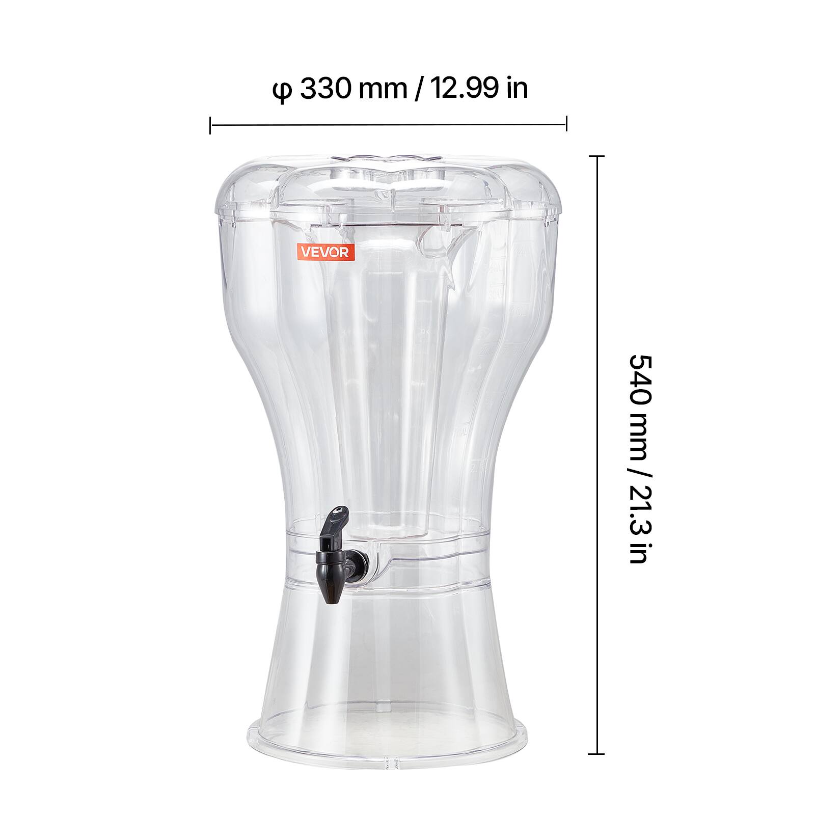 - Diameter: 330 mm / 12.99 in
- Height: 540 mm / 21.3 in