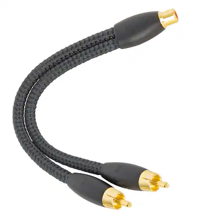 Front. AudioQuest - AudioQuest FLX-X F22M RCA Splitter - 1 x Female RCA > 2 x Male RCA - Gold.