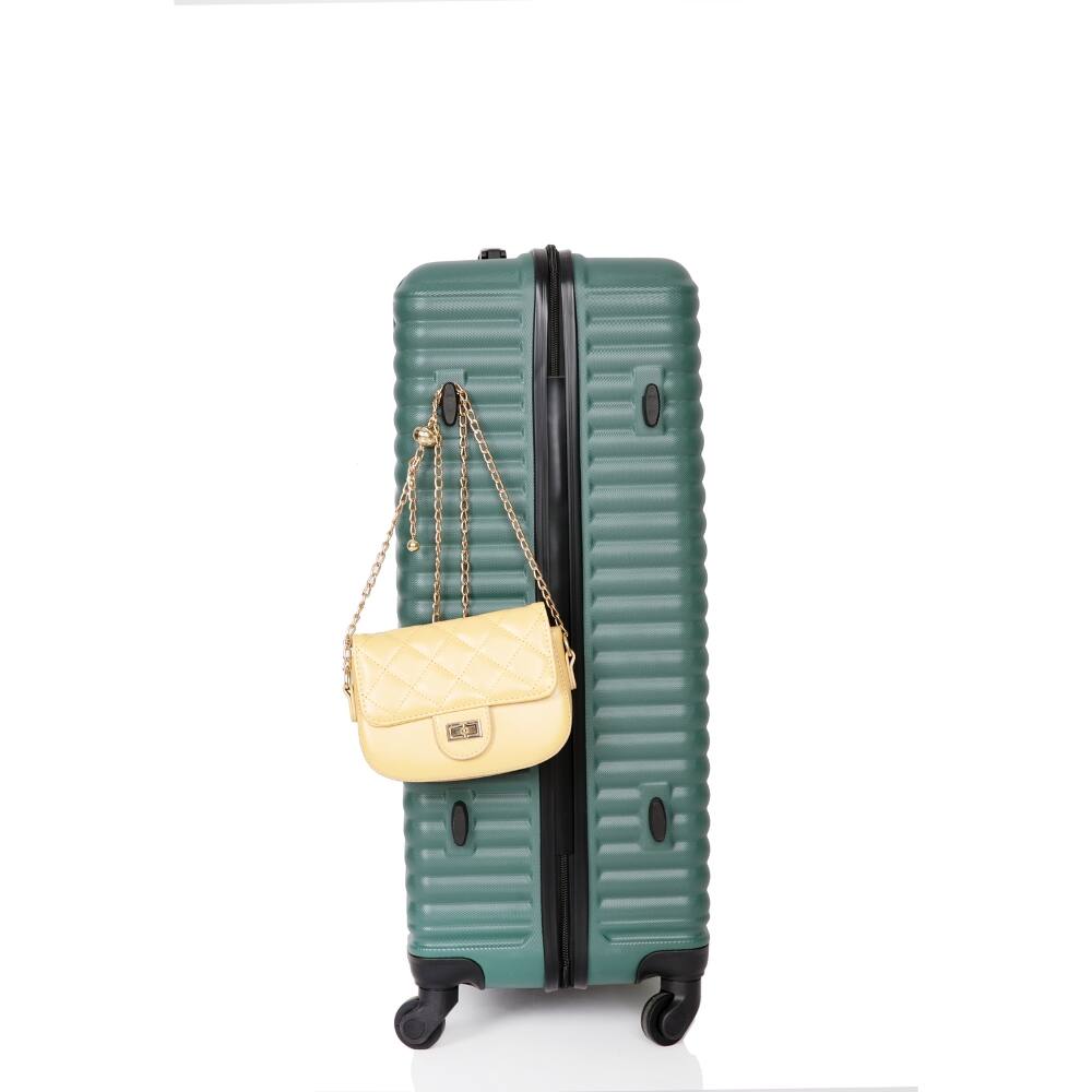 Alt View 4. Ropilly - Ropilly 3 Piece Luggage Set Green Hardshell Suitcase with Wheels - Green.
