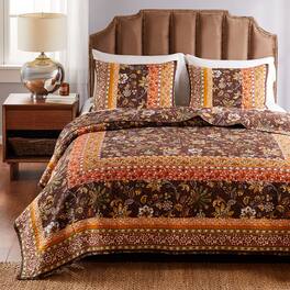 BreeBe - Audrey Quilt Set 3-Piece Full/Queen - Chocolate
