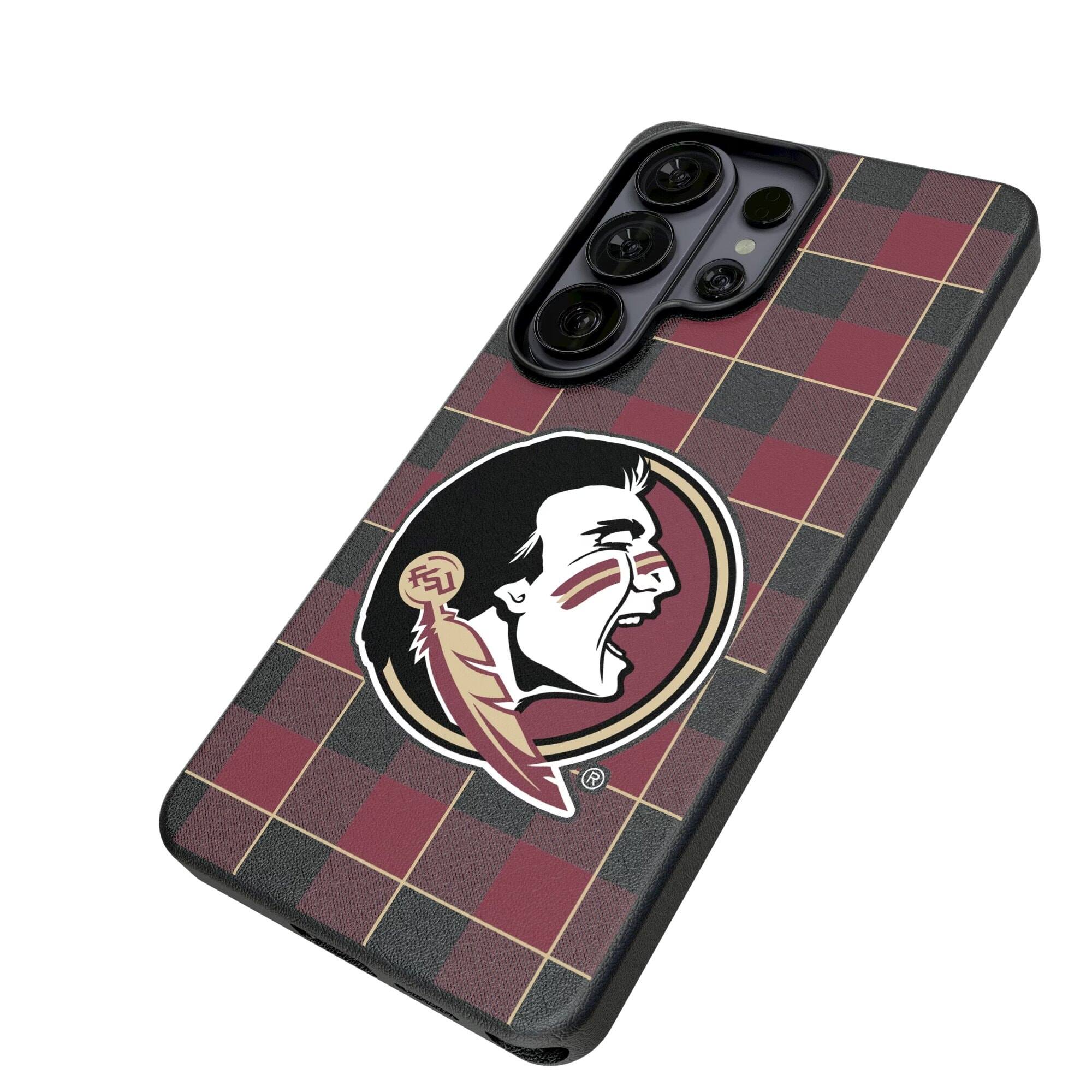 Alt View 1. Keyscaper - Florida State Seminoles Plaid Galaxy Magnetic Bump Case - S24 Ultra - Black.