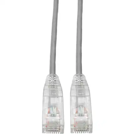 Front. Tripp Lite - Cat6 UTP Patch Cable (RJ45) - M/M, Gigabit, Snagless, Molded, Slim, Gray, 6 ft..