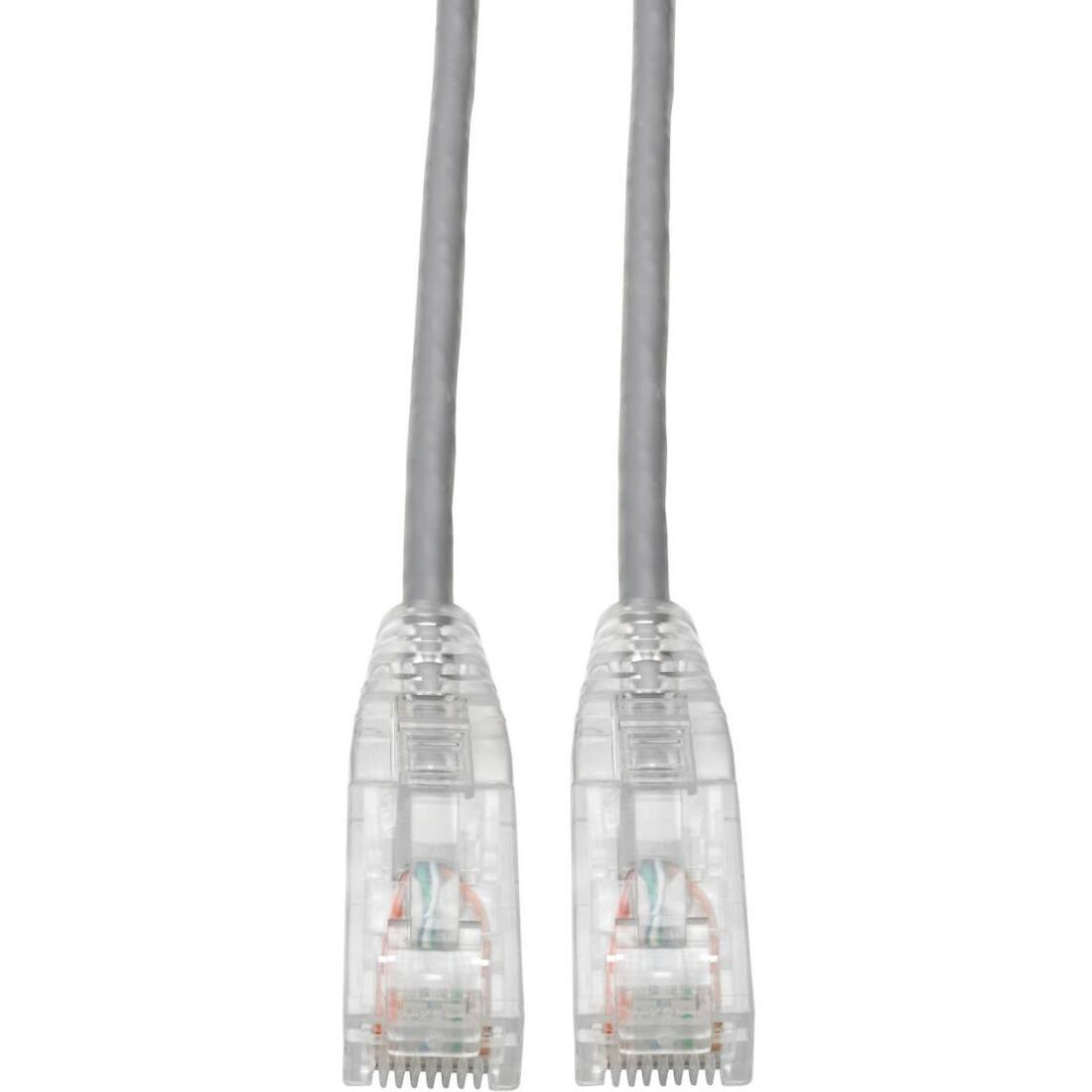Front. Tripp Lite - Cat6 UTP Patch Cable (RJ45) - M/M, Gigabit, Snagless, Molded, Slim, Gray, 6 ft..