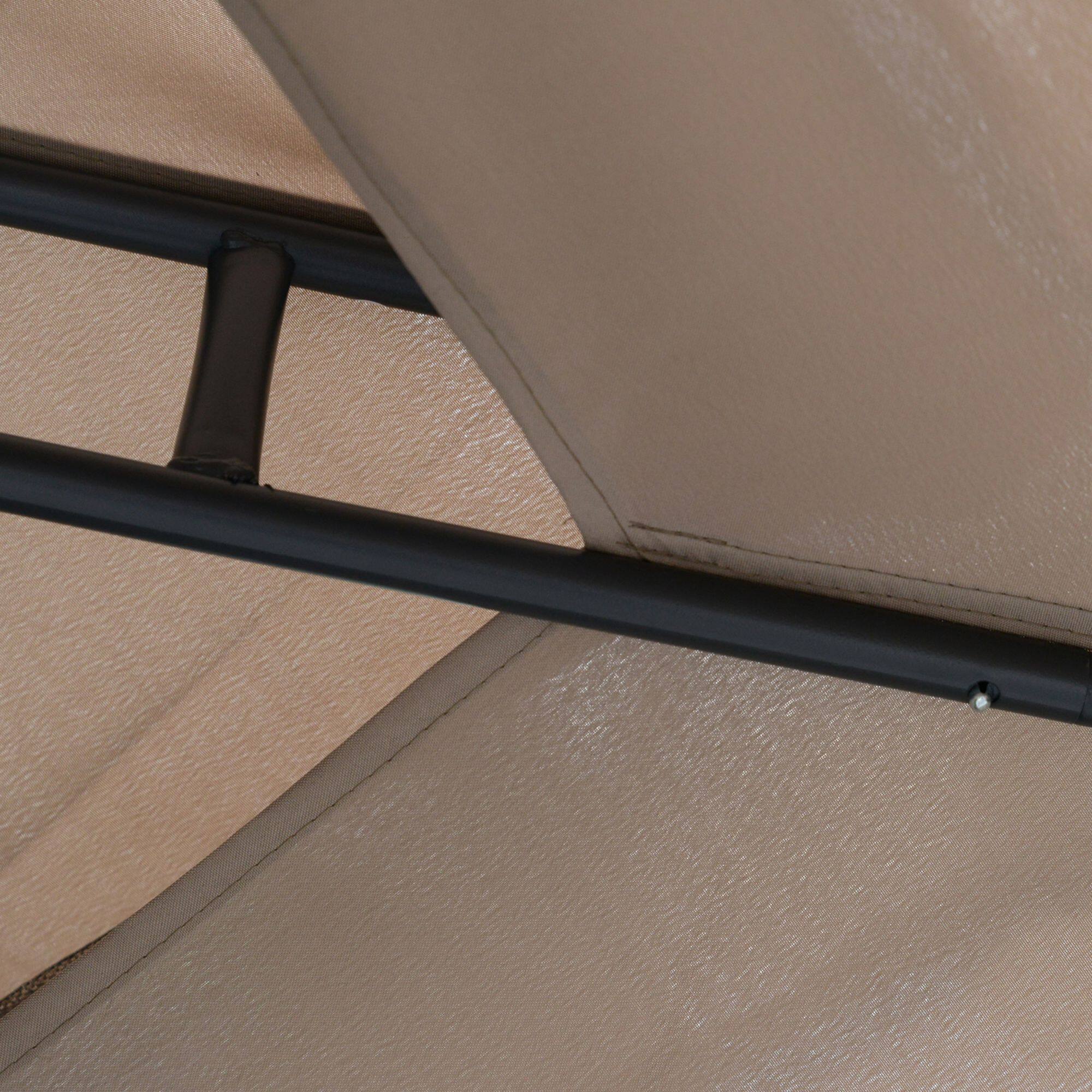 Alt View 7. Ecooso - 9.6' x 9.6' Patio Gazebo, Outdoor Canopy Shelter with 2-Tier Roof and Netting, Steel Frame for Garden, Lawn, Backyard - Brown.