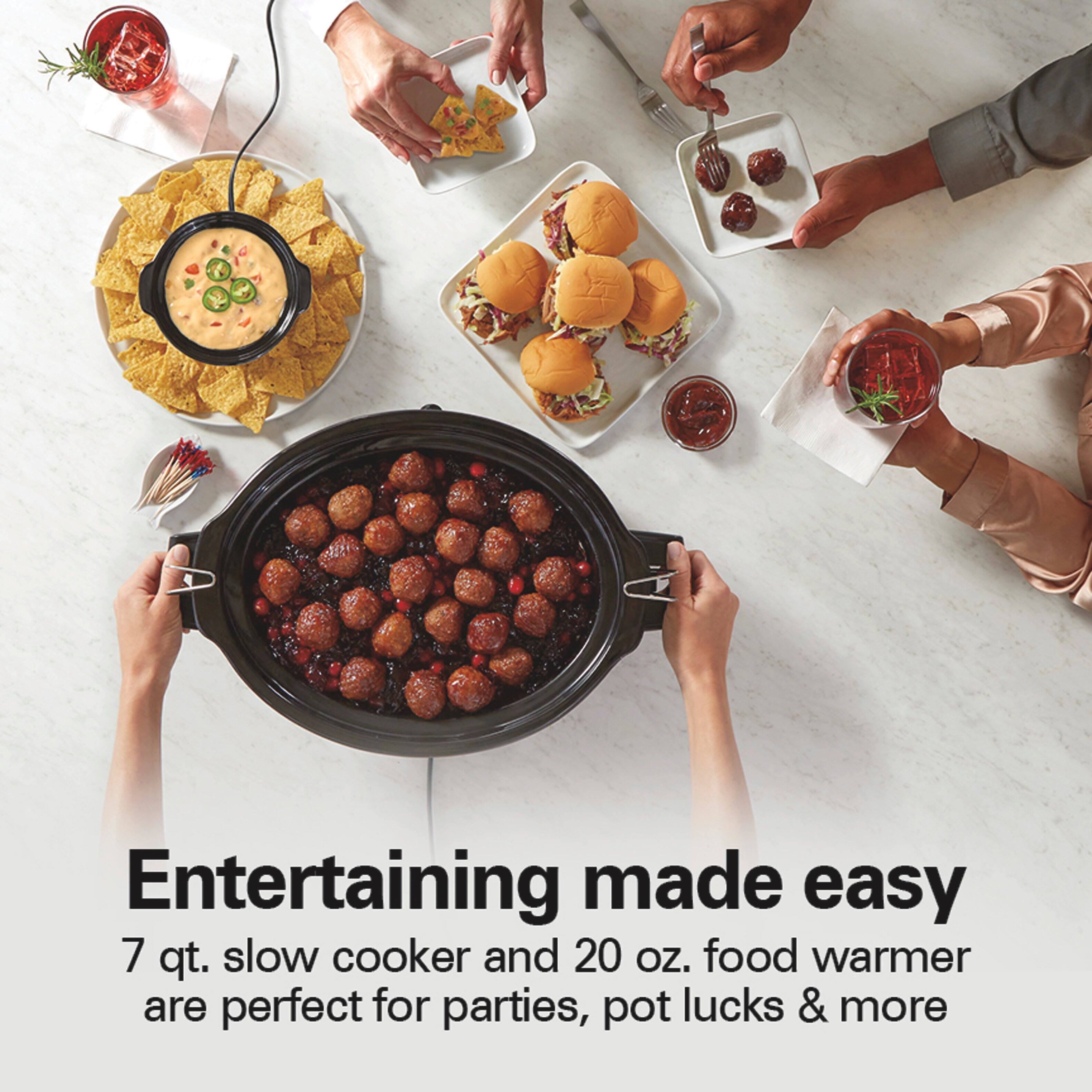 Entertaining made easy

7 qt. slow cooker and 20 oz. food warmer are perfect for parties, pot lucks & more