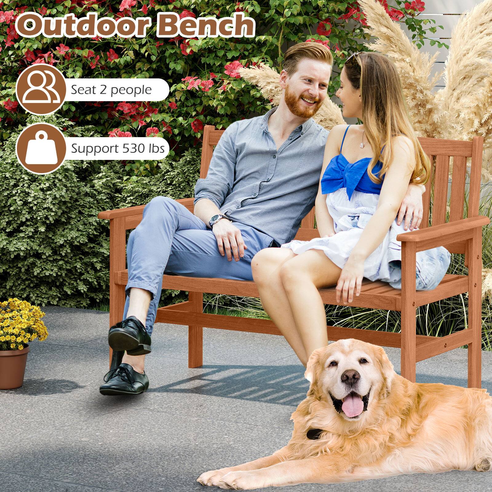 Outdoor Bench
Seat 2 people
Support 530 lbs