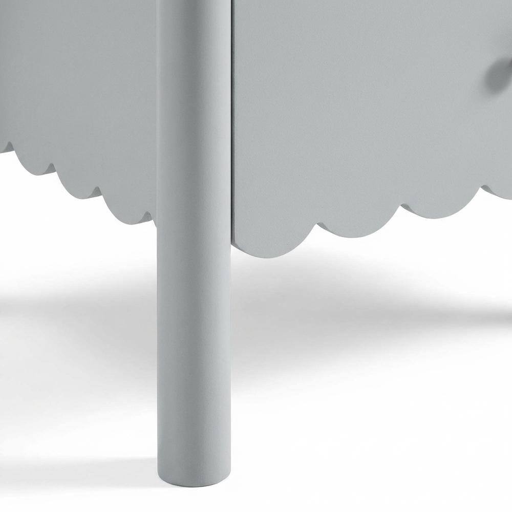 Alt View 1. FurniFact - Nightstand with Two Drawers in Elegant Finish for Bedroom Storage - Gray.