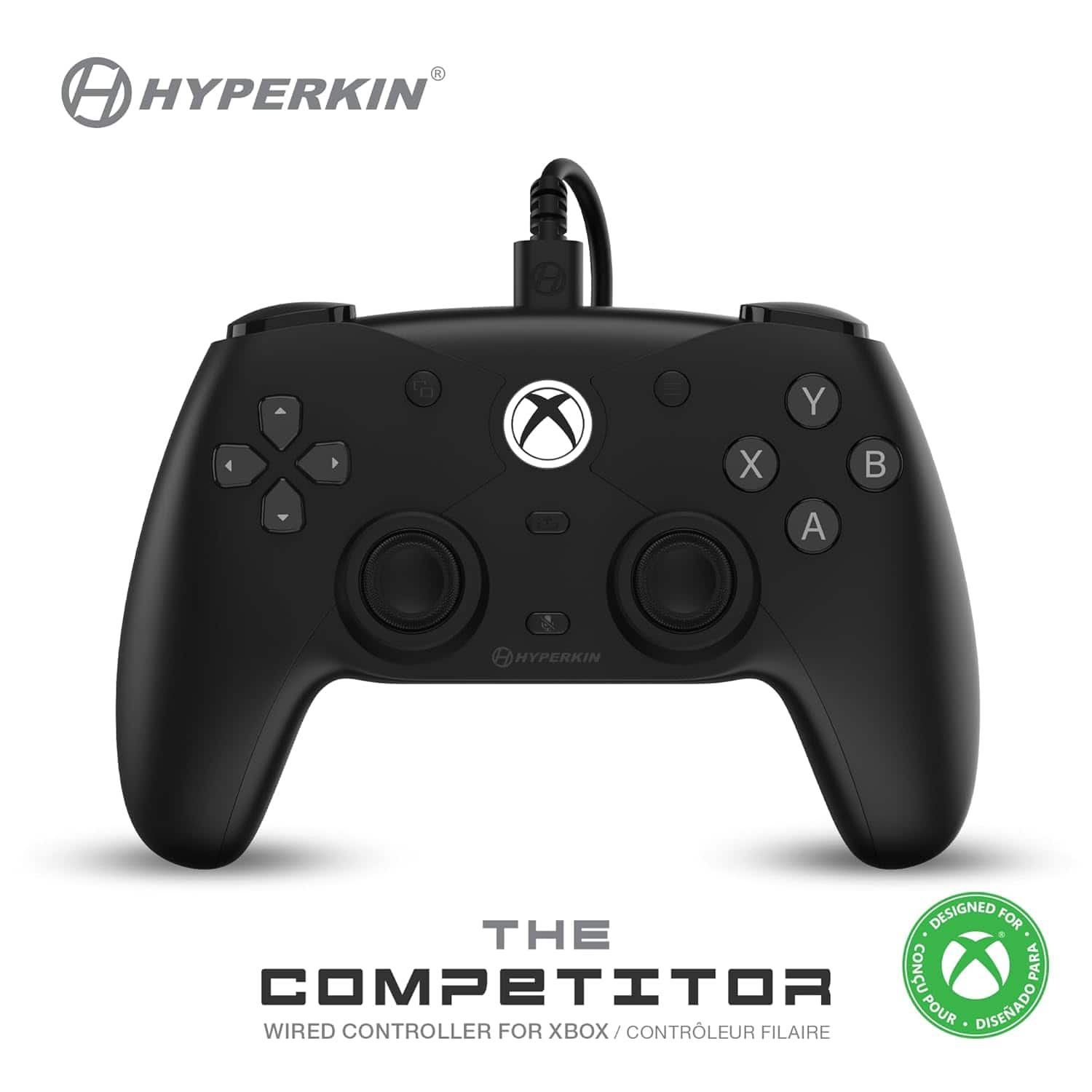 Hyperkin - The Competitor Wired Controller For Xbox One, Xbox Series S/X, & PC - Officially Licensed by Xbox - Black