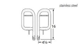 Music City Metals - MCM151L3511L burner, curved pipe, ss, 16 x 4.625; Dyn