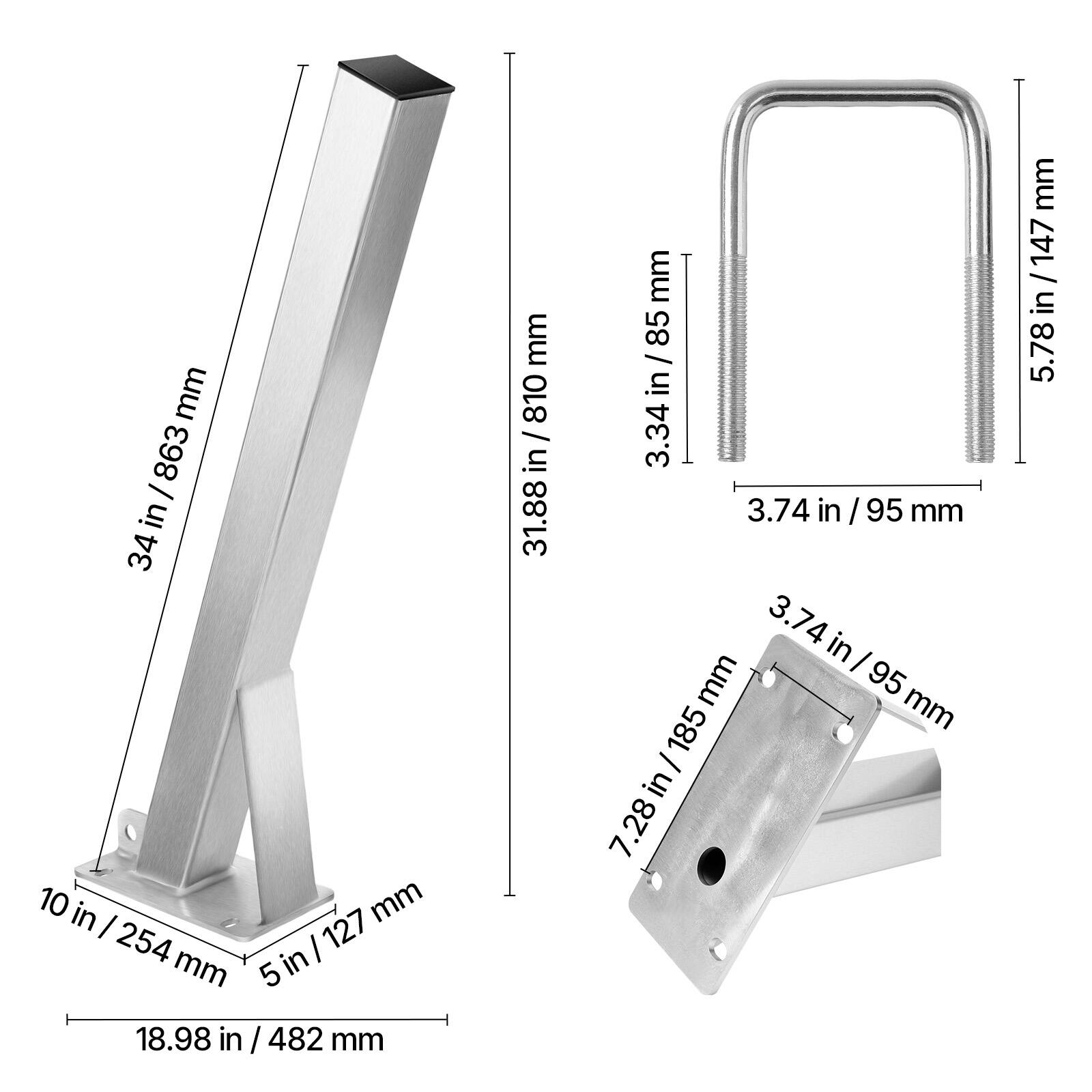 - 3.34 in / 85 mm
- 3.74 in / 95 mm
- 5.78 in / 147 mm
- 7.28 in / 185 mm
- 10 in / 254 mm
- 18.98 in / 482 mm
- 31.88 in / 810 mm