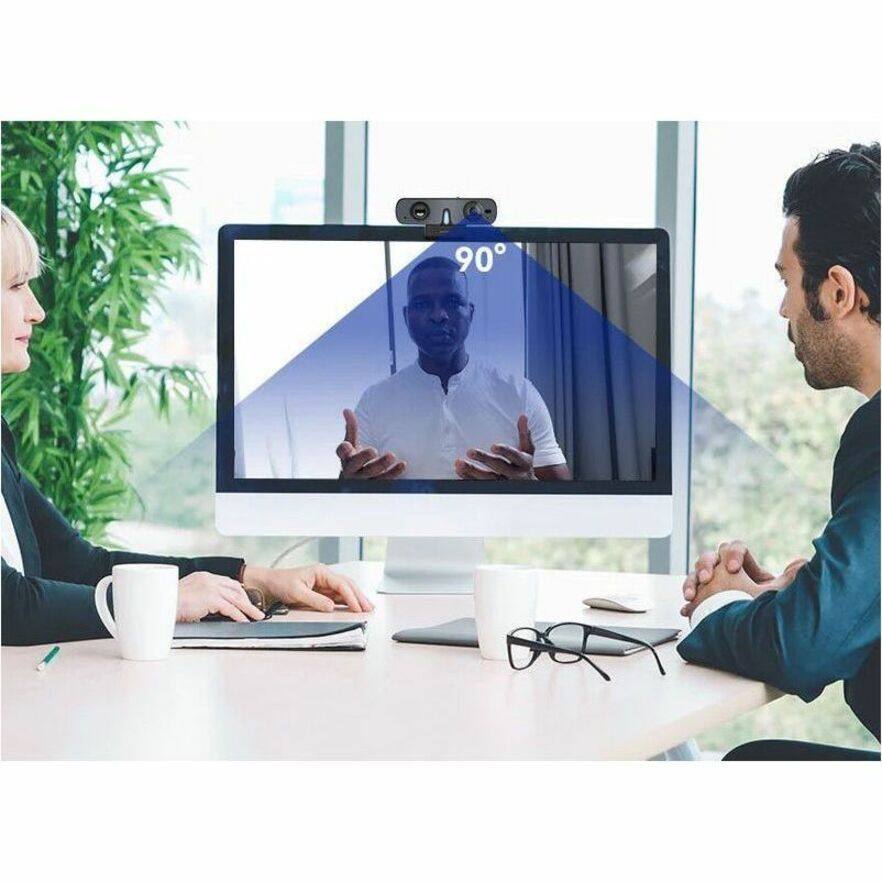 Alt View 8. Rocware - ROCWARE RC08 Webcam - 30 fps - USB 2.0 Type C - Full HD - 1920 x 1080 Video - CMOS Sensor - Auto-focus - 90° Angle.